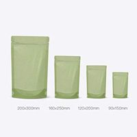 Stand Up Clear Silk Paper Zipper Mask Package Bags Self Seal Zip Lock Coffee Packing Pocket With Tear Notch Transparent Silk Poly Heat Seal Pack Pouch 20Pcs (Green, 16x25CM(6.3"x9.84"))