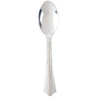 Fancy Plastic Spoons, Looks Like Silver, Heavy Duty Silver Plastic Spoons for Weddings and Catering (200)