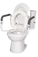 MOBB Home Health Care 4 1/2" Foldable Hinged Raised Toilet Seat with Safety Rail (Elongated)