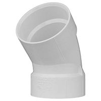 Charlotte Pipe 4" Schedule 40 PVC 1/8" Bend Pipe Fitting - (Hub x Hub) DWV (Drain, Waste and Vent) Durable, Easy to Install, High Tensile and Sound Deadening for Home or Industrial Use (Single Unit)