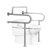 Toilet Handrails Bathroom Safety Assist Frame Stainless Steel Toilet Armrest Disabled Elderly Toilet Toilet Safety Anti-Skid Railing Toilet Safety Frames Rails (Color : Silver, Size : 86.260cm)