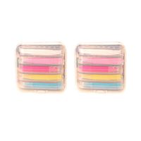 HEALLILY 2 Boxes Portable Contact Lens Stick Tool Case Set Inserter Remover Tweezer with Soft Tip Travel Lens Box Tweezer Set (Mixed Color)
