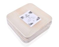 The Palms Bamboo Palm Leaf Plates, 25 Count, 10 Inch Square for Appetizers, Birthday Cake, BBQ, Dinner or Camping, Rustic Natural Dishware, Biodegradable Compostable