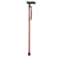 Aluminum Walker Crutches 5 Sections Folding Multi-Function Telescopic Adjusting Anti-Slip Elderly Cane 2 Color MUMUJIN (Color : Brown)