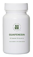 Guaifenesin Capsules 750mg (50 Capsules) - Pure Guaifenesin No Fillers No Binders