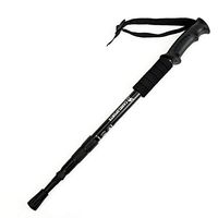 Crutches Trekking Poles Outdoor Carbon Non-Slip Ultra Light Cane Straight Handle Telescopic Four-Section Aluminum Cane Mountaineering Equipment (Color : Red, Size : 50cm)