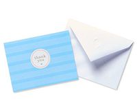 American Greetings Thank You Cards with Envelopes, Blue Stripes (20-Count)