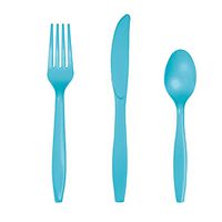 Bermuda Blue Plastic Assorted Cutlery, Serves 24