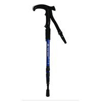 Sunshine Telescopic Anti-shock Aluminium Trekking Walking Cane Stick Alpenstock Blue