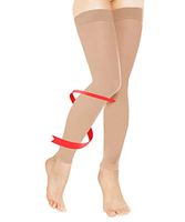 JANVUR Thigh High Compression Stockings, Firm Support 15-20 mmHg Gradient Compression with Silicone Band for Women & Men-Medical Support Hose Treatment Varicose Veins Swelling Edema