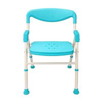 Firsthgus Shower Chair Shower Stool Shower Seat, with Backrest and Arms Adjustable Height, Drainage Holes, Bathroom Seat for Elderly, Handicapped, Injured Support 100kg (Color : Pink)