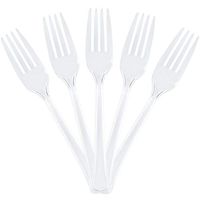 JAM PAPER Premium Utensils Party Pack - Plastic Forks - Clear - 20 Disposable Forks/Pack