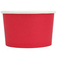 [50 Count] Red Paper Ice Cream Cups - 4 oz Eco-Friendly Dessert Containers - Perfect For Your Yummy Foods! Many Colors & Sizes - Frozen Dessert Supplies