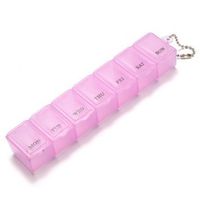 Qingsun 7 Day Weekly Pill Box Medicine Pill Boxes Weekly Medicine Storage Container Case(Pink)