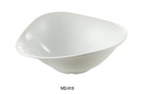 Yanco MD-918 Milando Bowl, 3.5 qt Capacity, 18" Length, 14.5" Width, 5" Height, Melamine, White Color, Pack of 6