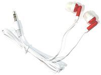 TFD Supplies Wholesale Bulk Earbuds Headphones 100 Pack for iPhone, Android, MP3 Player - Red