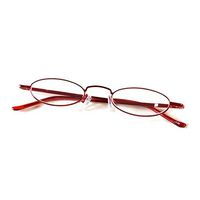 MINCL/Ultra - light portable reading glasses men and women metal reading glasses with case 44mm (red, 3.5)