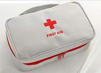 SCHOLMART Portable First Aid Empty Kit Pouch Tote Small First Storage Bag Compact Emergency Survival Bag Medicine Bag for Home Office Travel Camping Sport Backpacking Hiking Cycling Gym (Grey)