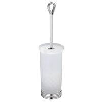InterDesign Normandie Toilet Bowl Brush and Holder for Bathroom Storage – Frost, Chrome