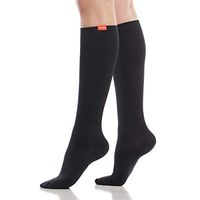 VIM & VIGR Moisture Wick Nylon 15-20 mmHg Compression Socks for Women & Men (Black, M/L)