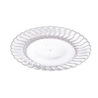 Fineline Settings 206-CL, 6-Inch Flairware Clear Plastic Dessert Plates, Party Catering Disposable Salad Dessert Round Dinner Plates (180)