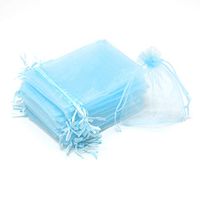 Dealglad 50pcs Drawstring Organza Jewelry Candy Pouch Christmas Wedding Party Favor Gift Bags (4x6", Sky Blue)