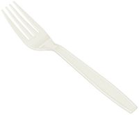 Fineline Settings 50-Piece Extra Heavy Cutlery Forks, White
