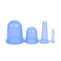 CosCosX 4 Pcs Silicone Chinese Medical Vacuum Body Cupping Anti Cellulite Cups Massage Therapy Healthy Suction Relaxation Set