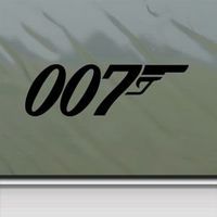James Bond 007- Vinyl - 5" wide (color: BLACK) decal laptop tablet skateboard car windows stickers