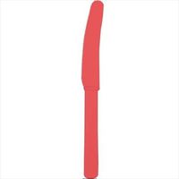 Club Pack of 288 Coral Pink Red Premium Heavy-Duty Plastic Party Knives