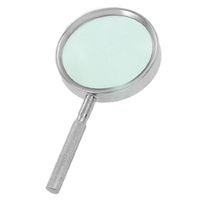 uxcell 65mm Dia Lens Silver Tone Grip Hand Held 6X Metal Magnifying Glass