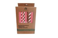Biodegradable Party Paper Straws with Glitter Hearts (200 Straws and Hearts Included) by NVR Products