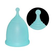 Women Menstrual Cup, 100% Medical Grade Silicone Sports Lady Feminine Cup Hygeine Copa Reusable Menstrual Cup Health Care - Pad and Tampon Alternative - (Blue, L)