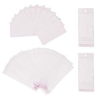PandaHall Elite 200 Sets Paper Jewelry Earrings Ear Studs Display Cards with OPP Cellophane Self Adhesive Bags White