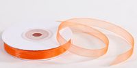 2 - 25 Yard Spools of Elegant Light and Sheer Orange Organza Ribbon- 3/8" Wide Each, 50 Yards Total!