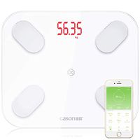 Bluetooth Body Fat Scale Scientific Smart BMI Scale LED Digital Bathroom Wireless Weight Scale Body Composition Analyzer with App Android Or iOS,White