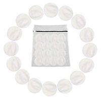 Bamboo Makeup Remover Pads (16 Pack), 8cm Reusable Organic Bamboo Cotton Rounds with Laundry Bag, Washable Facial Cleansing Cloths for Eye Makeup Remove Face Wipe