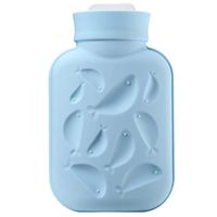 YUN Thicken Large Water Injection Silicone hot Water Bottle Warm Heart Guard Heat hot Hand Palace Belly Artifact (Color : Blue)