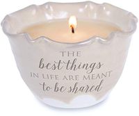 Pavilion Gift Company Love Lives Here - The Best Things in Life are Meant to be Shared Single Wick Ceramic Tranquility Scented Candle