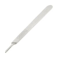 Silver Tone Metal #3 Size Scalpel Handle Dermal Operation Instrument