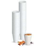 8 Oz. Disposable Hot Cups - White Styrofoam Drinking Teacup - (Pack of 100) Foam Cups for Hot & Cold Beverages – Ideal Size for Coffee, Tea or Hot Cocoa