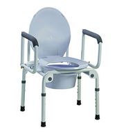 Commode With Drop Arms, Deluxe Steel, 19-23" Height - Padded Seat - 1 Each / Each - 43-2342