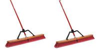 Libman Commercial 1101 Multi-Surface Heavy Duty Push Broom, 65" Length, 36" Width, Black/Red (Pack of 3) (2)