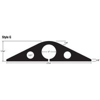 Powerback RFD7-5 Durable Rubber Heavy Duty Single Channel Duct Protector for Cable and Hose Lines up to 1" Diameter, Black, 5' Length
