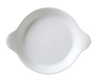 Vertex China ARG-F10 Market Buffet French Handled Dish, 9-3/4", 34 oz, Porcelain White (Pack of 12)