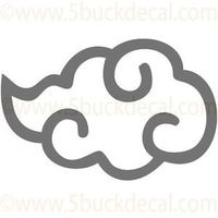 NARUTO ANIME CLOUD LOGO VINYL STICKERS SYMBOL 5.5" DECORATIVE DIE CUT DECAL FOR CARS TABLETS LAPTOPS SKATEBOARD - RED