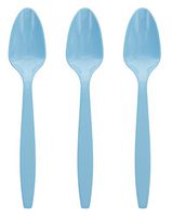 Amcrate Light Blue Disposable Medium Weight Plastic Spoons - Ideal for Weddings, Party’s, Birthdays, Dinners, Lunch’s. (Pack of 100)