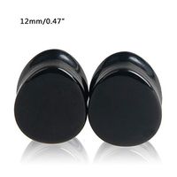 Natural Stone Teardrop Ear Plugs Tunnel Ear Expander Stretcher Piercing Jewelry Best For gift Womans Accessory Trendy Creative | Types - Obsidian 12mm