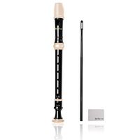 Soprano Descant Recorder - 8 Hole With Cleaning Rod Case Instruction Music Instrument (Dark Brown)