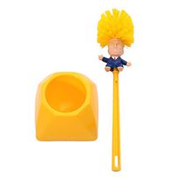 d1HhgJ Trump Toilet Brush Funny Gag Toilet Cleaning Tool,Original Trump Toilet Brush Set (Toilet Brush + Base) Yellow Cheer